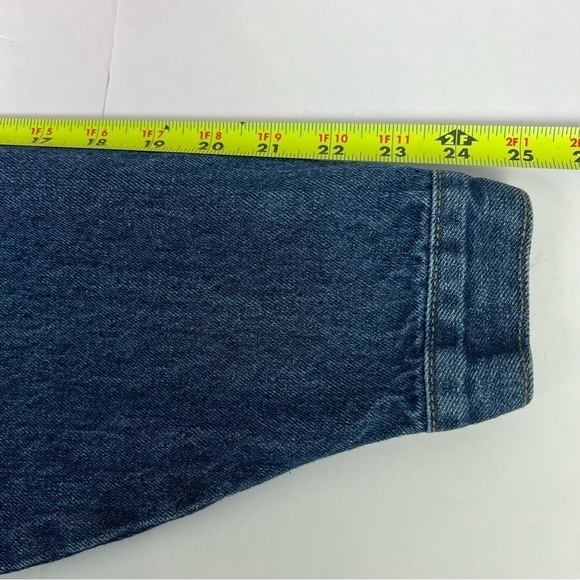 Elk Canyon Men’s Blue Jean Jacket Sz Large Dark Wash Wolf Embroidery On Back - Picture 12 of 12